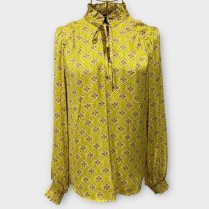 Rachel Rachel Roy Yellow Patterned Blouse Size S